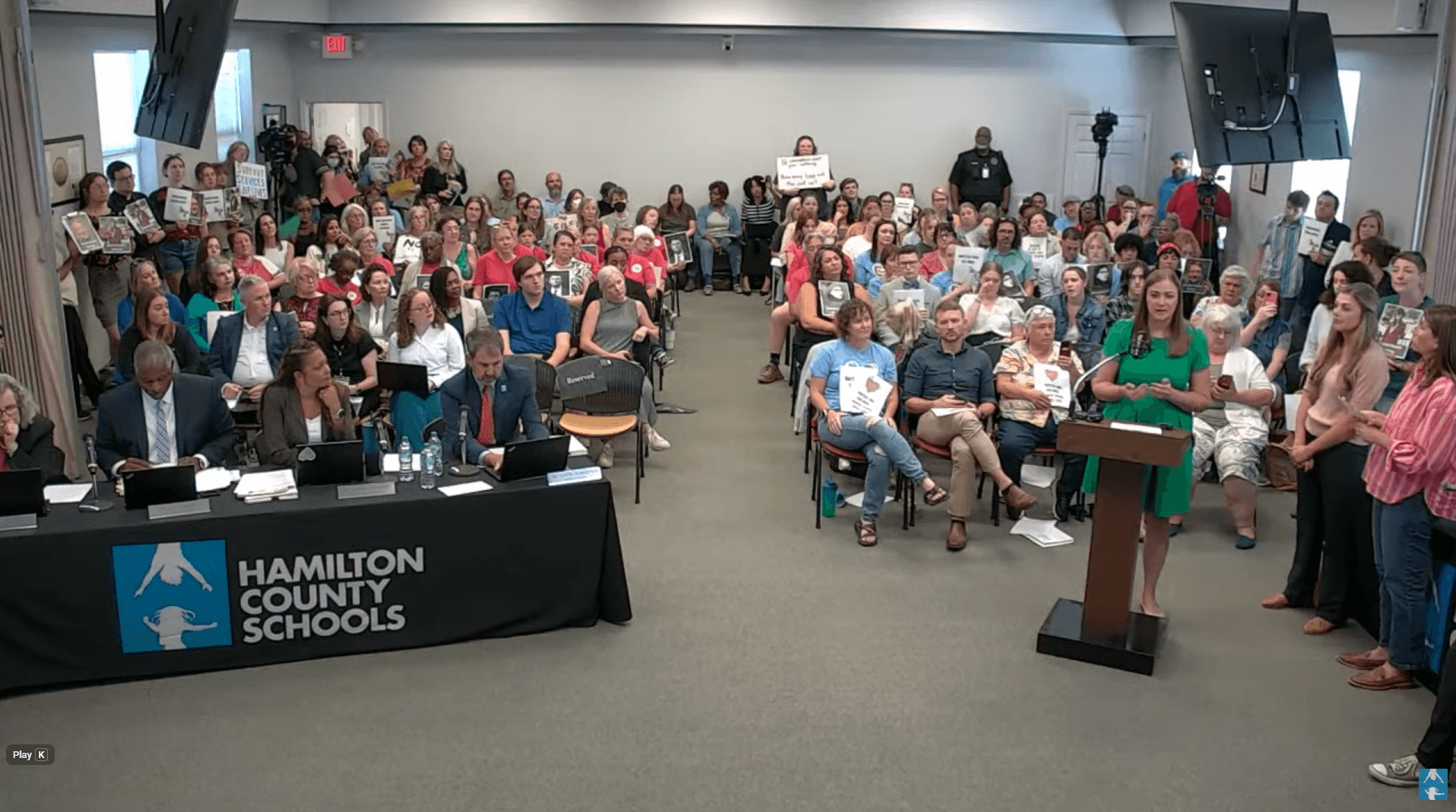 Ruth Walker speaking at Hamilton County School Board meeting